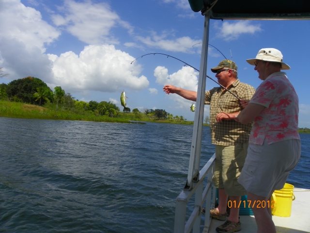 AnnCherie (Kelly) fishing in Panama.