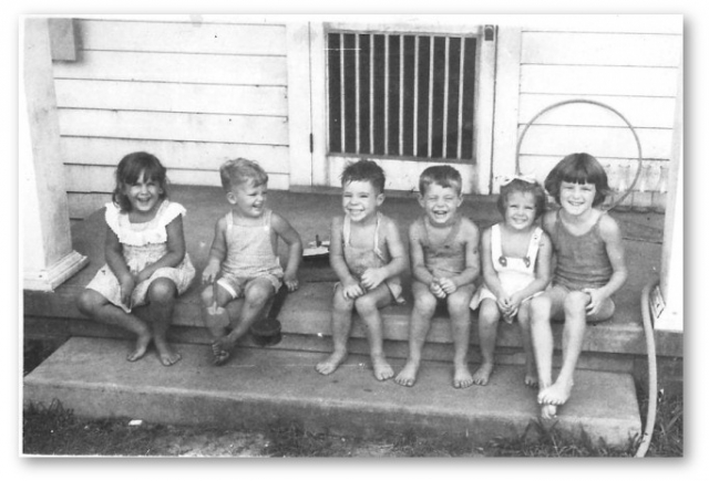 Summer 1946. Joyce Ann Sharp, Vernon Anderson, Bill Sharp, Wray Skippy Morse, Rela Anderson & Diana Fiddler 