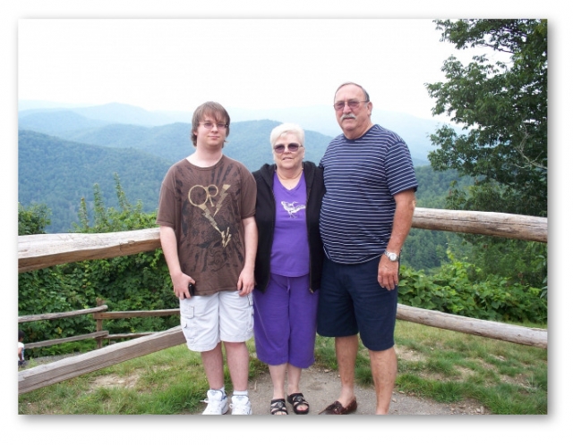 Smitty and Ginger Smith and grandson Dalton in Blue Ridge Parkway N. C. Sept. 2009 